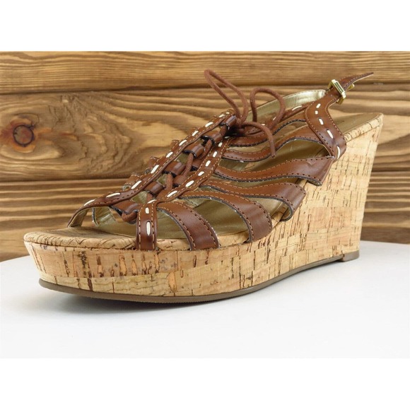 GUESS Size 9 Gladiator Heel‎ Brown Synthetic M Width - Picture 1 of 10